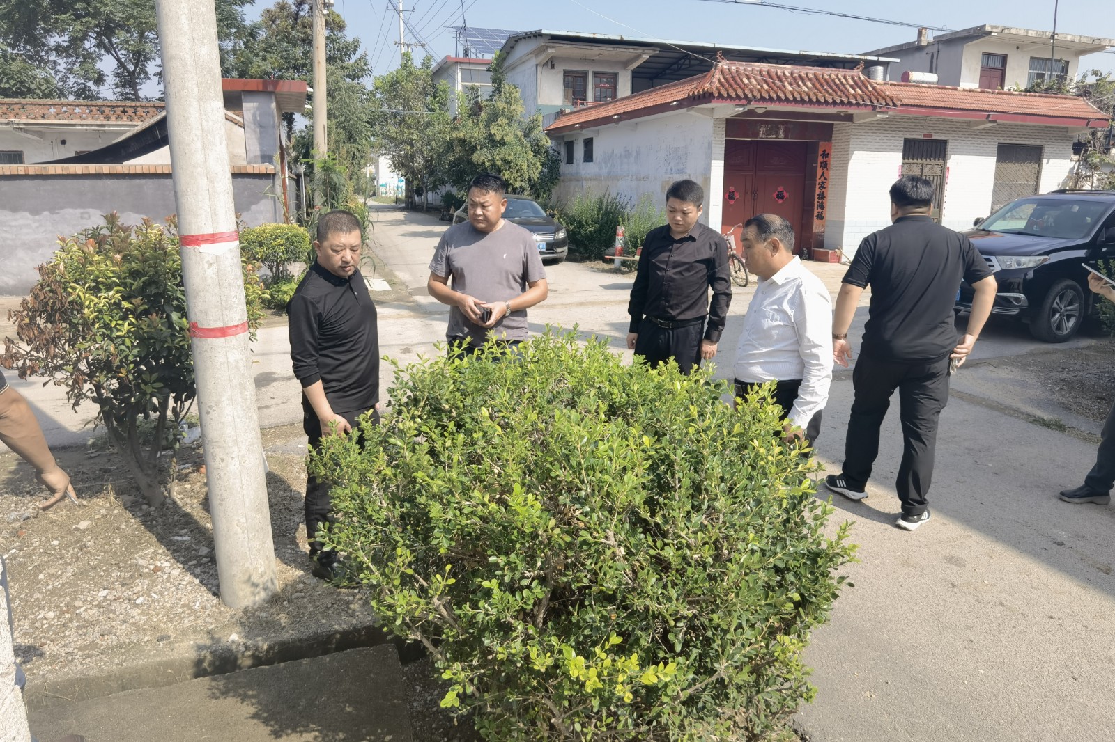 杨部长下沉村级查看项目启动情况。