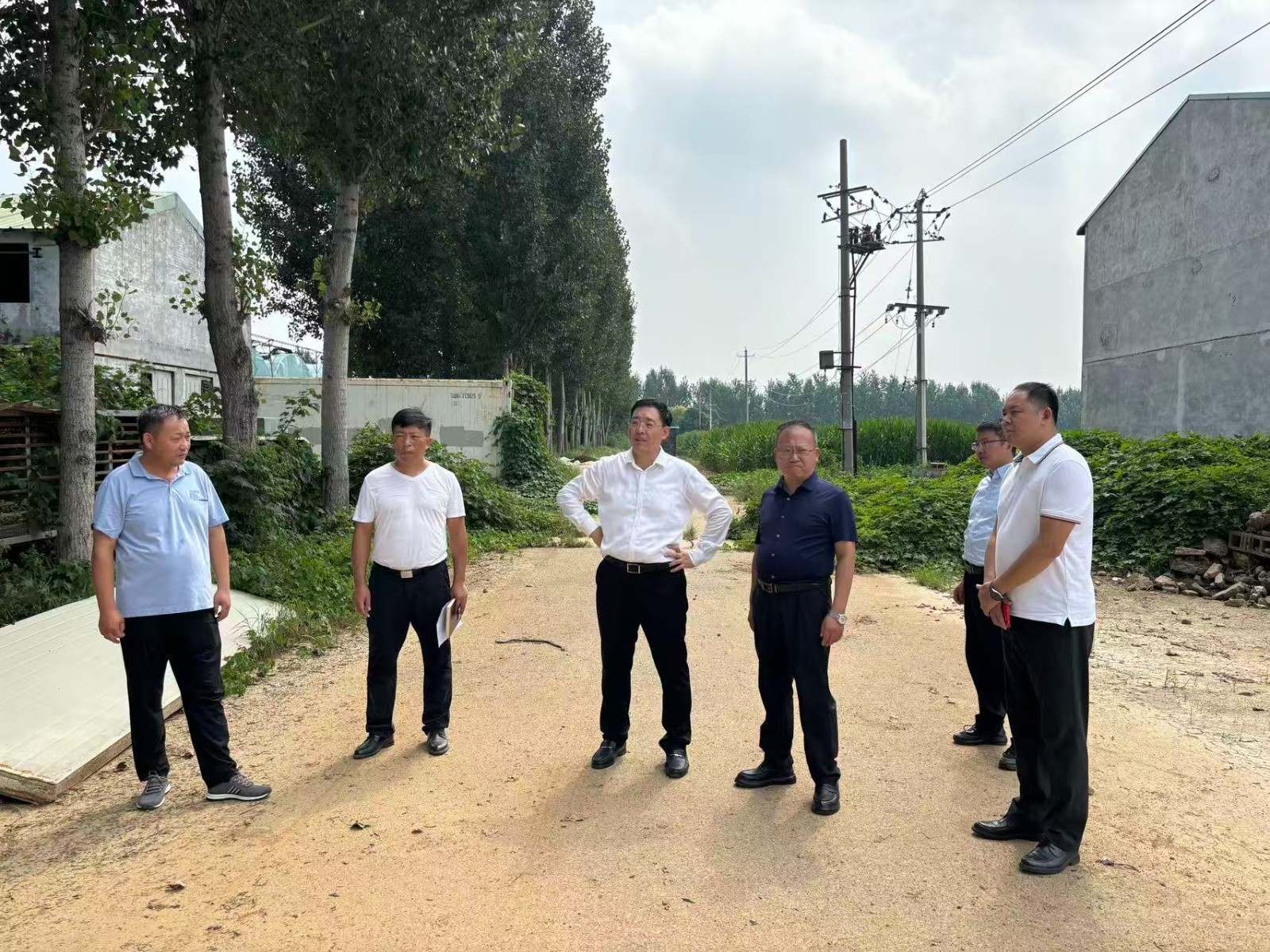 上海花界企业发展有限公司来镇考察,党委书记孔维刚,镇领导孙彦固、李大民陪同。