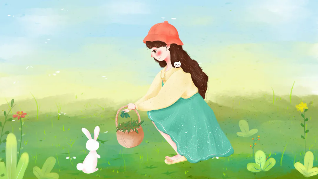 千库网_春天踏青野地挖野菜的小女孩插画_插画编号28229.jpg