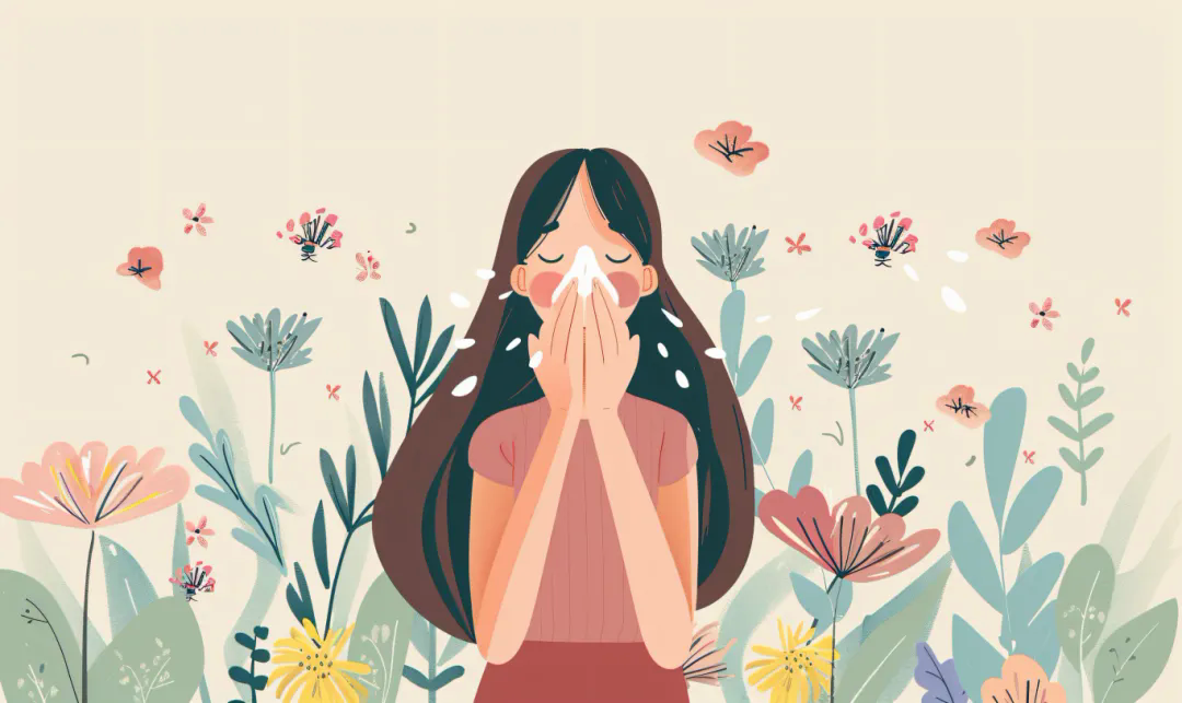 千库网_鼻炎过敏打喷嚏的居家女性_插画编号326235.png