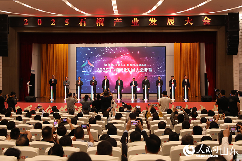 与会嘉宾共同启动2025石榴产业发展大会。人民网记者 刘祺摄