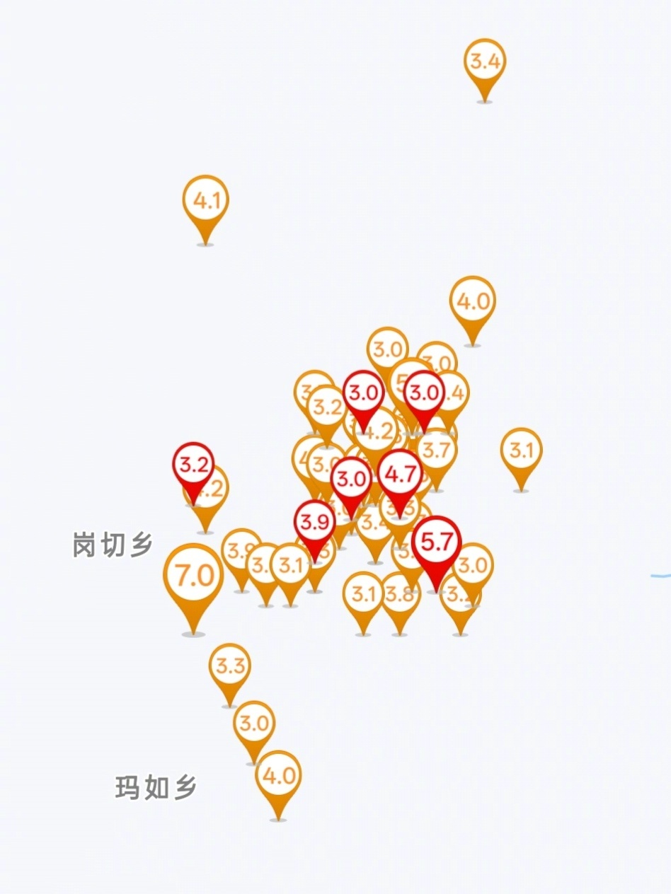 西藏巴青县发生5.7级地震,为此前7.0级地震目前最大余震