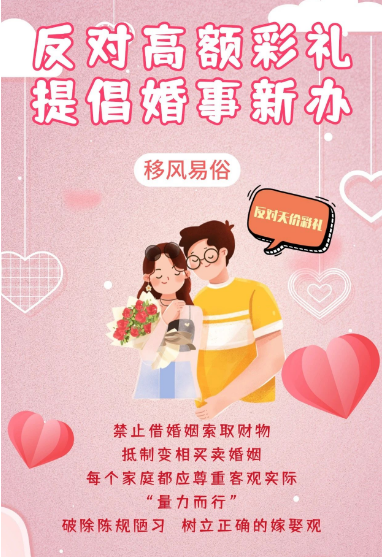 反对高额彩礼提倡婚事新办