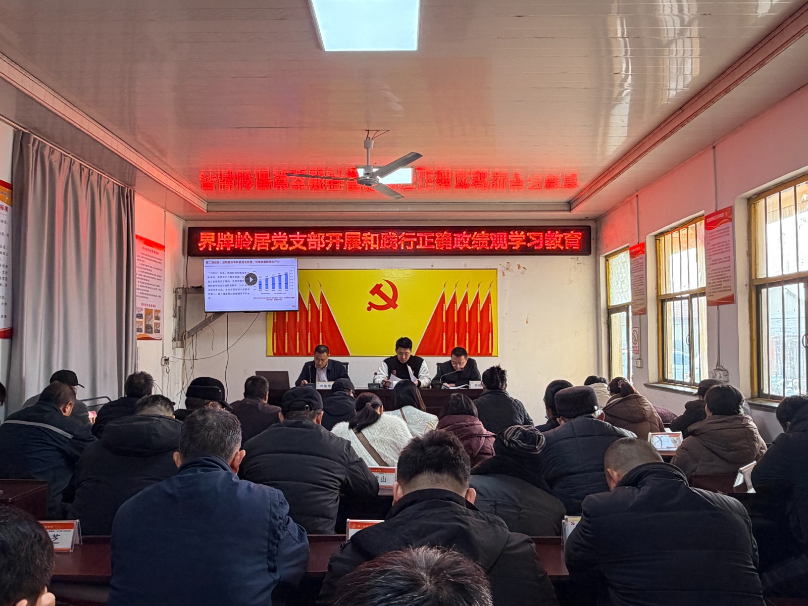 界牌岭居党支部开展和践行正确政绩观学习教育1