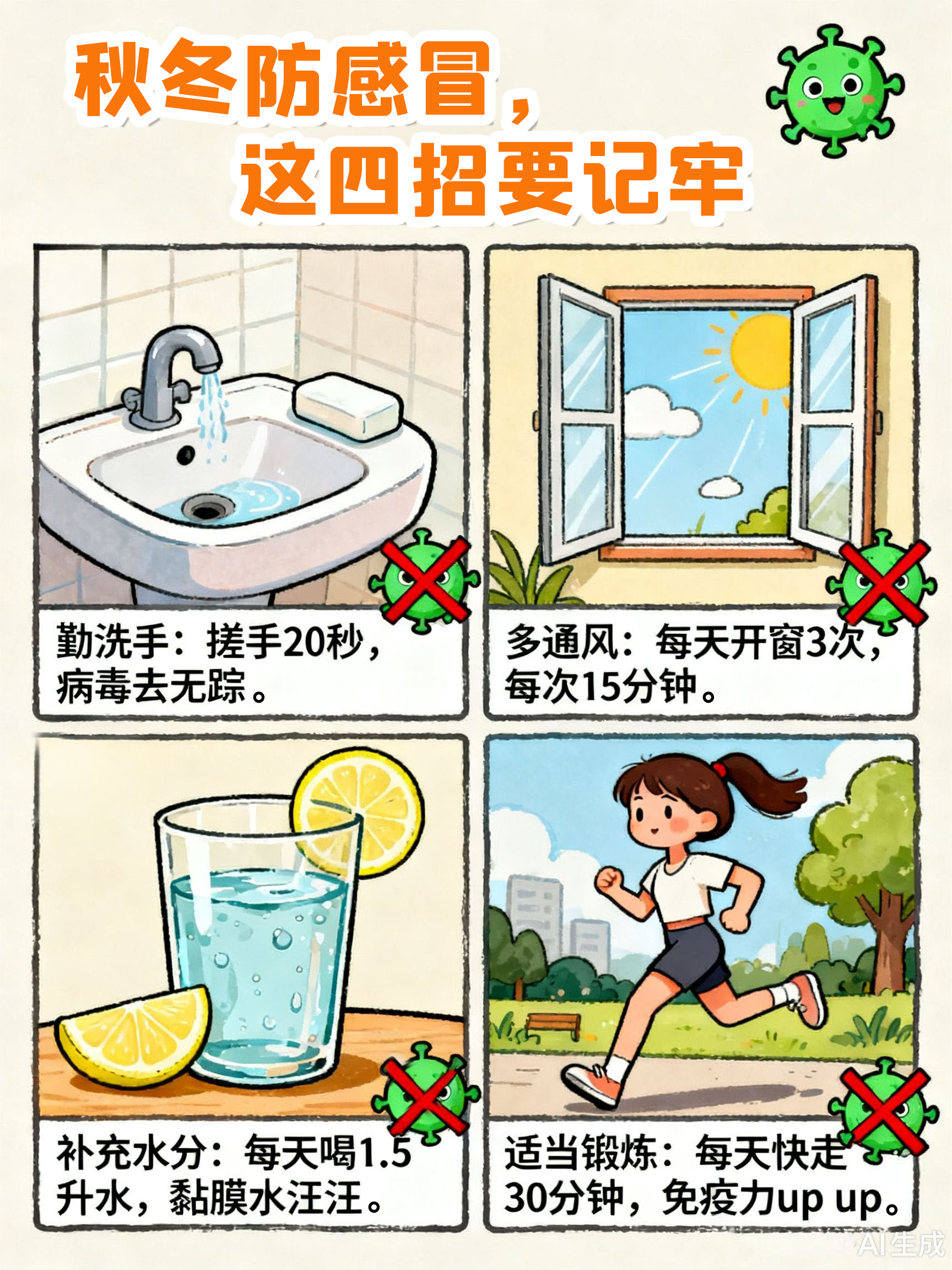 秋冬防感冒四招