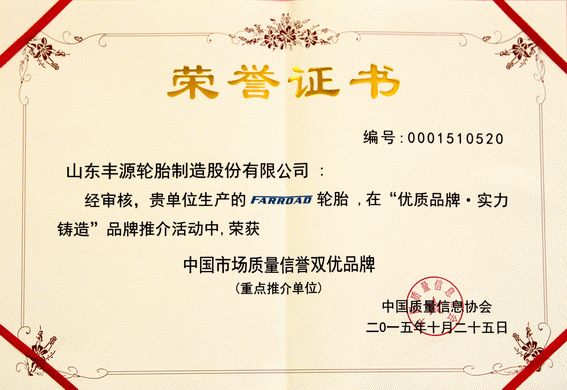 “远路”轮胎荣获“中国市场质量信誉双优品牌”-九游老哥必备的交流社区