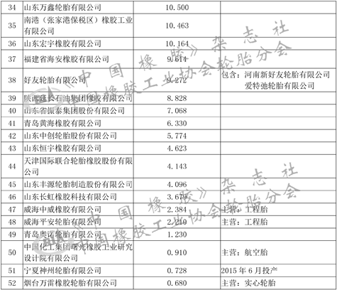 轮胎,排名