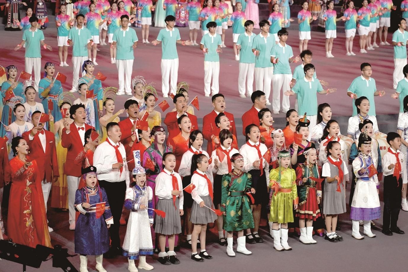 志愿者表演。