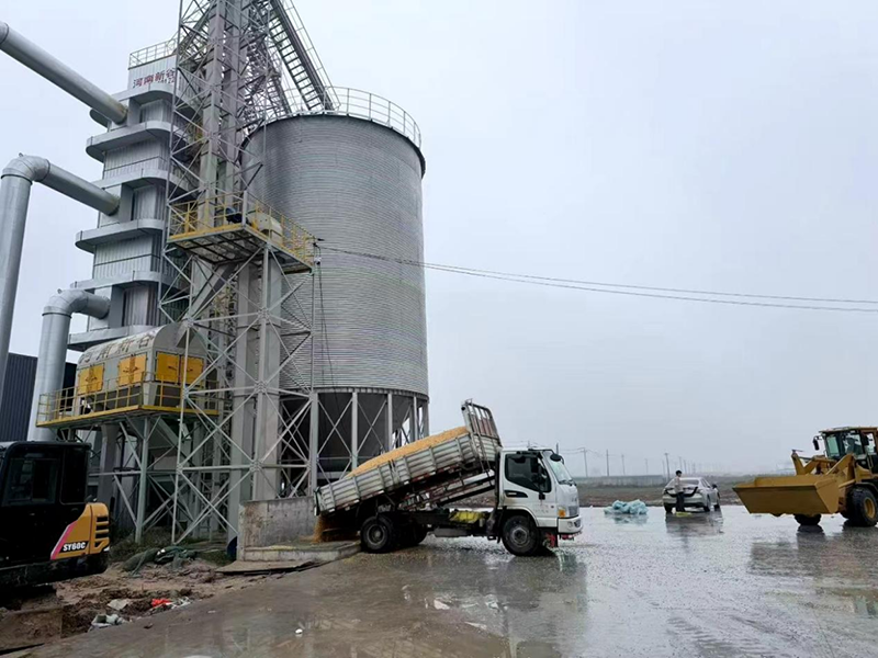 中原粮仓烘干设备在日夜不停烘干中。受访企业供图